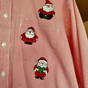 Red Striped Santa Blouse